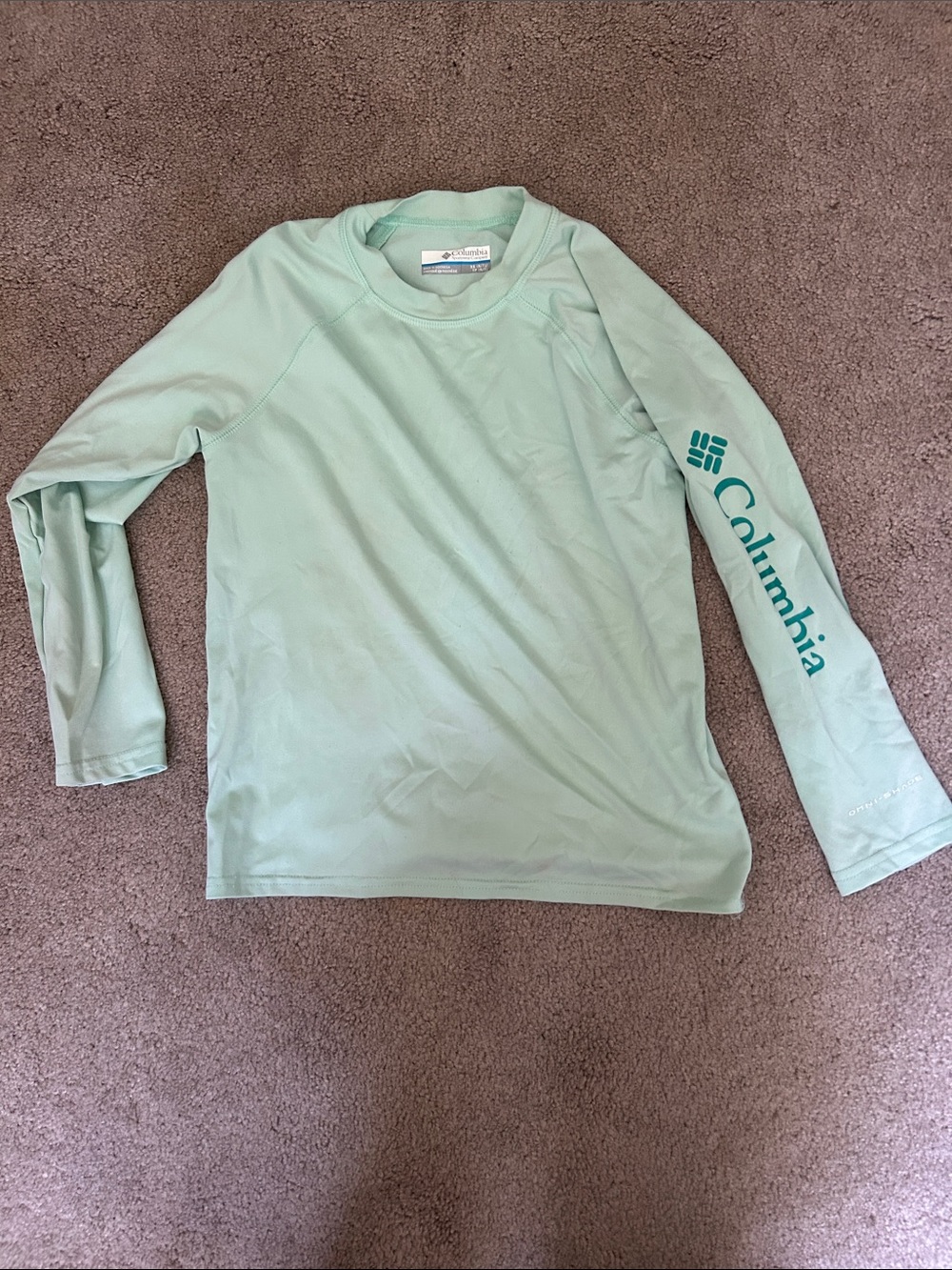 Columbia Light Mint Green Long Sleeve Performance Shirt